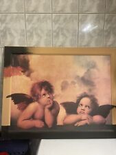 Engel nach Raffael Holzplatte 90 x 70 cm Wandbild Kunstdruck Holzrahmen