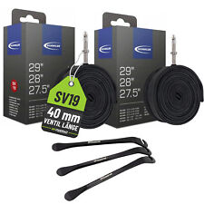2x Schwalbe Fahrrad Schlauch 27,5 28 29 Zoll SV19 (40/62-584/635) + Reifenheber
