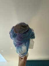  Perücke,Wig,Blau,Glitzer,,Rainbow,Hochsteckfrisur,Travestie,Drag Queen,Neu,CSD 