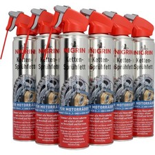 6x 400ml NIGRIN Ketten-Sprühfett Fettspray Kettenfett Sprühfett Schmierfett