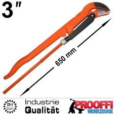 Profi Eckrohrzange 3" Rohrzange Wasserpumpenzange 45° S-Maul Zange 650mm Lang
