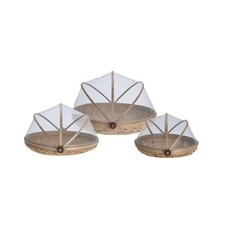 Gemüsekorb Obstkorb 3er Set Organizer Korbschale Bambus braun Aufbewahrungskorb 