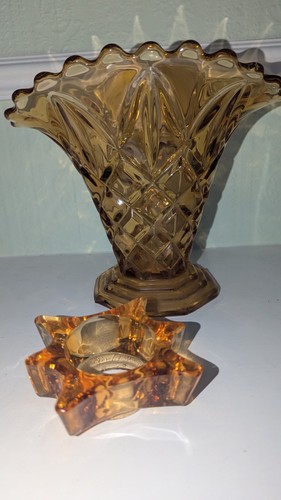 Art deco bernstein pressglas - art,