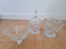 3 tlg Set aus Kristallglas