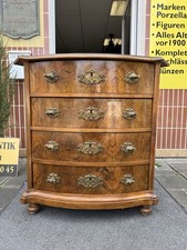 Gründerzeit Barocke Kommode Wurzelholz Furnierte Front 4 Ladig Nussbaum 19.Jhd