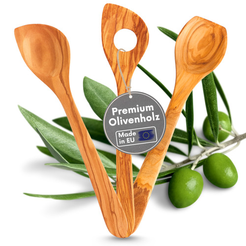 Olivenholz kochlöffelset - olivenholz,
