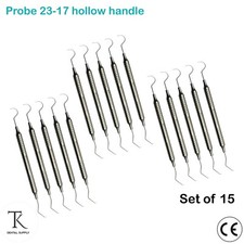 15er Pack - Diagnostische zahnärztliche Untersuchungsinstrumente Sonde 23/17 Hohlgriff