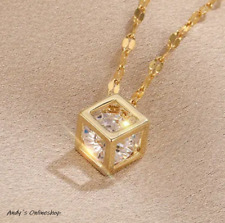 Damen Halskette Würfel Zirkon