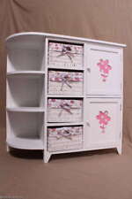 Zauberhafter Kinderschrank Kommode 4 Korbschubladen / 2 Schrankfächer Eckregal p