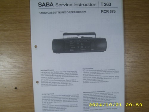 Saba rcr 575 service manual - rcr,