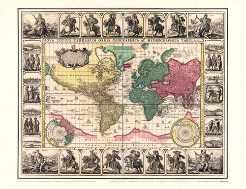 Weltkarte 1652 visscher - weltkarte, 1652-visscher-