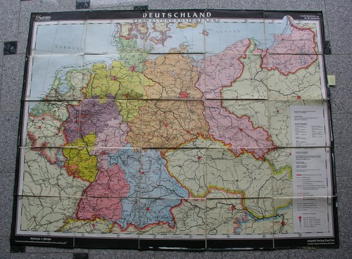 Wandkarte germany after - after, 1945