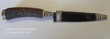4 / Jagdmesser Hubertus Solingen, Hirschhorn Messer Trachten