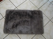 MONT CHALET uni Badeteppich Lammfellimitat, grau, waschbar 50x80 cm , NEU!!