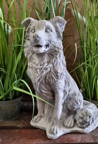 Gartenfigur hund antik - gartenfigur,