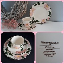 Villeroy & Boch V&B 🌸 Wildrose 🌸 Kaffeegedeck Tasse & Untertasse & Teller 🌸