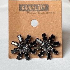 Neue Konplott Ohrstecker Spider Daisy Schwarz