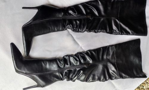 Over knee kunstleder stiefel - over,