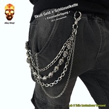Skull Schlüsselkette & Geldbörsenkette Hosenkette Sicherungskette Biker Herren