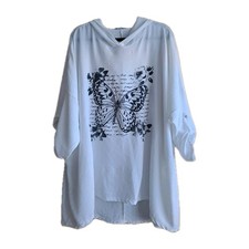 Bluse Kapuzenbluse weiß