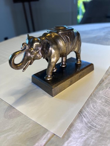 Antikes tintenfass elefant - tintenfass,