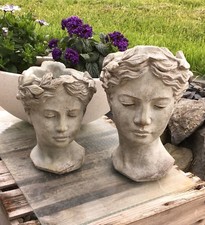 VALO Frauenkopf Pflanzschale Büste Frau Pflanzbüste Deko Schale Pflanzgefäß gr.