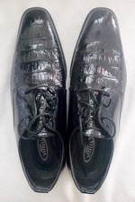 Hugo Vitelli Herren Lackschuhe - SCHWARZ - Größe 12M