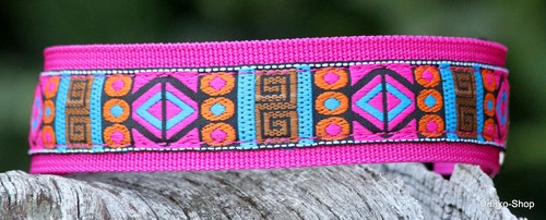 Hundehalsband ethno look pink - hundehalsband,