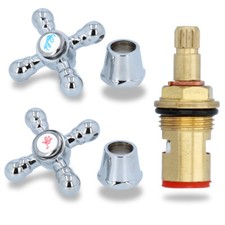 Wasserhahngriff Set Keramik Oberteil Messing Ventiloberteil 1/2 Zoll Retro Griff