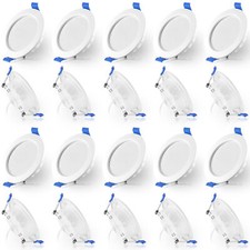 20X LED Einbaustrahler Dimmbar Einbauleuchten Flach Decken Einbau Spot Set 230V