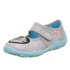 Superfit Mädchen Hausschuh Ballerina Klett Baumwolle Pailletten Herz 1-000280-25