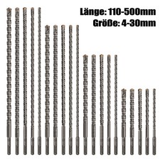 1x SDS plus Hammerbohrer Ø 4-30 mm Länge 110-500 mm Betonbohrer Steinbohrer