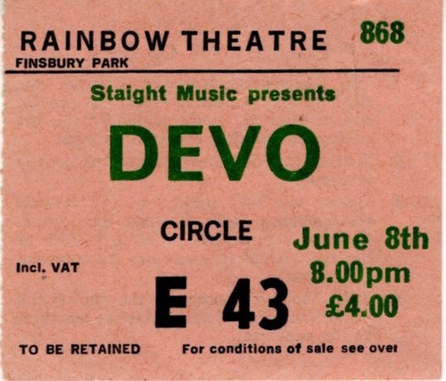 Devo rainbow theatre - theatre, london