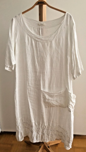 Weißes leinenkleid - weißes,
