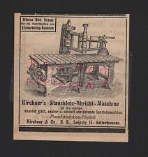 LEIPZIG-SELLERHAUSEN, Werbung 1916 Kirchner & Co. AG Stanzklotz-Abricht-Maschine