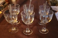 Biedermeier Groggläser mit Stößeln,Olivenschliff, ca. 1860. 6x