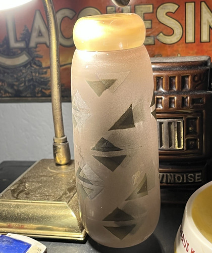Signierte glasvase mit - glasvase,