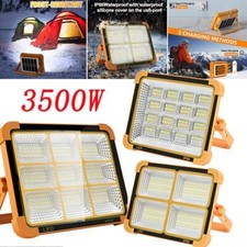 3500W LED Arbeitsleuchte Akku Aufladbar 4 Lichtmodi Solar Baustrahler Flutlicht