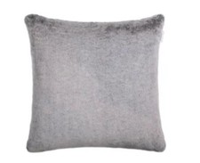 Deko Kissen Hülle COZY mit Fellimitat Polyester grau 45x45 cm