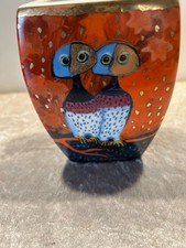 Rosina Wachtmeister Vase  mit Eulen  Titel " Romanze"  von Goebel