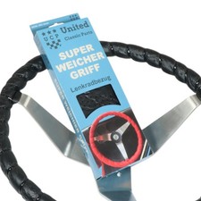 Oldtimer Lenkradbezug Lenkradüberzug schwarz für Lenkrad mit 40 bis 42 cm 