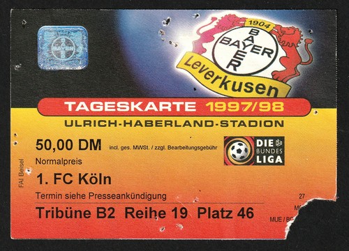 Ticket 1997 bayer - ticket, 1997/98