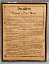 🏛️Historisches Dokument Hausordnung der Strafanstalt zu Schloss Waldeck gerahmt