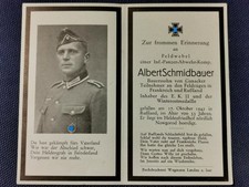 Sterbebild death card Schmidbauer Albert Ganacker Panzer Abwehrkompanie 
