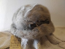 Hut / Kappe Echt Pelz Saphir