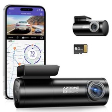 AZDOME 4K+1080P Dual Dash Cam Auto Kamera GPS 5GWiFi APP Parkmodus G-Sensor 64GB