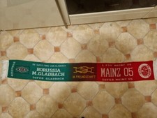 BORUSSIA MÖNCHENGLADBACH Schal MAINZ 05 in Freundschaft HÄNDE oldschool 80er RAR