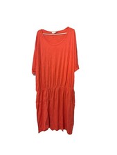 Damen Kleid  Kurzarm Tunika bpc  52 54 Oberteil korallenrot Midikleid Sommer