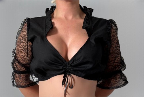 Dirndlbluse weiß schwarz neu - weiß,