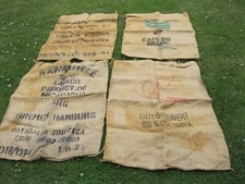 4 alte Jutesäcke - Kaffeesäcke - Winterschutz - Deko - Garten